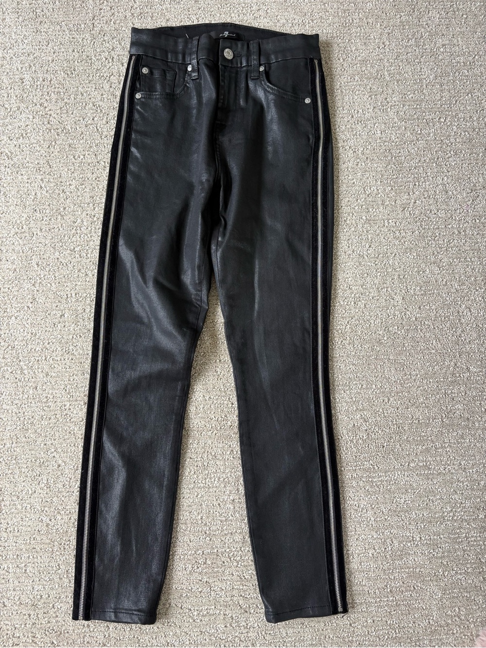 7 For All Mankind Black Skinny Jeans